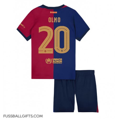 Barcelona Dani Olmo #20 Fußballbekleidung Heimtrikot Kinder 2024-25 Kurzarm (+ kurze hosen)